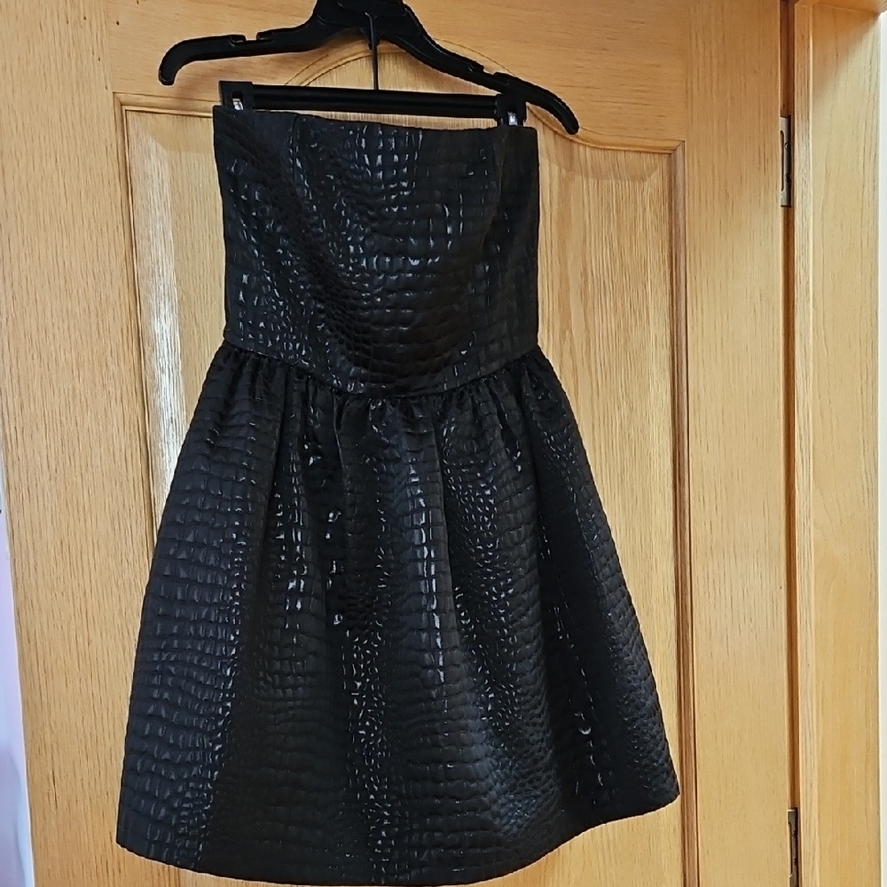 AQUA Black Strapless Dress